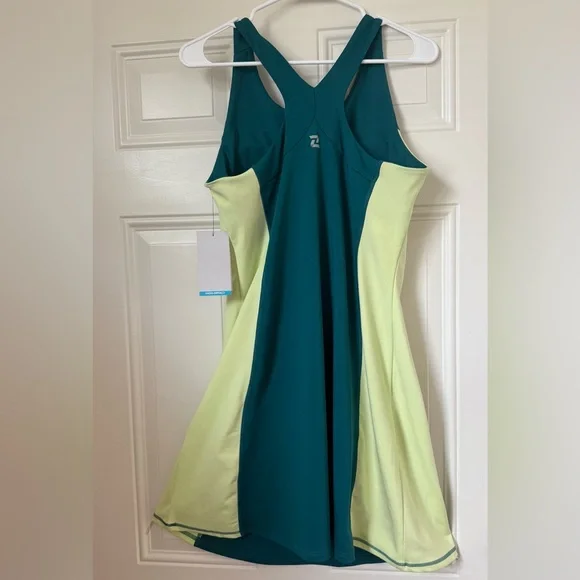 ZELOS Teal and Light Yellow Dress - Picture 5 of 6